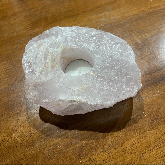 Solid Rose Quartz stone Tealight candle holder from Brazil - Picture 2 of 8